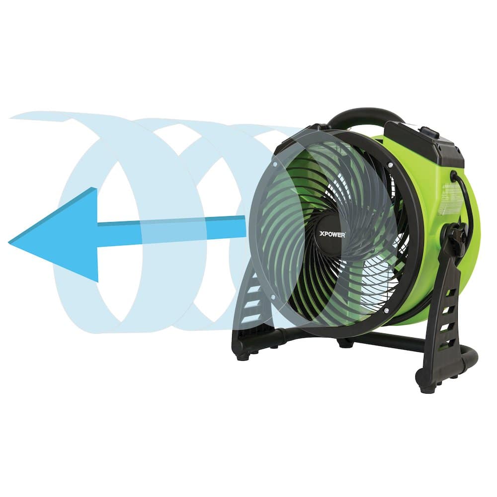 XPOWER - 1560 CFM Pro 13” Sealed Brushless DC Motor Air Circulator with Timer - Green