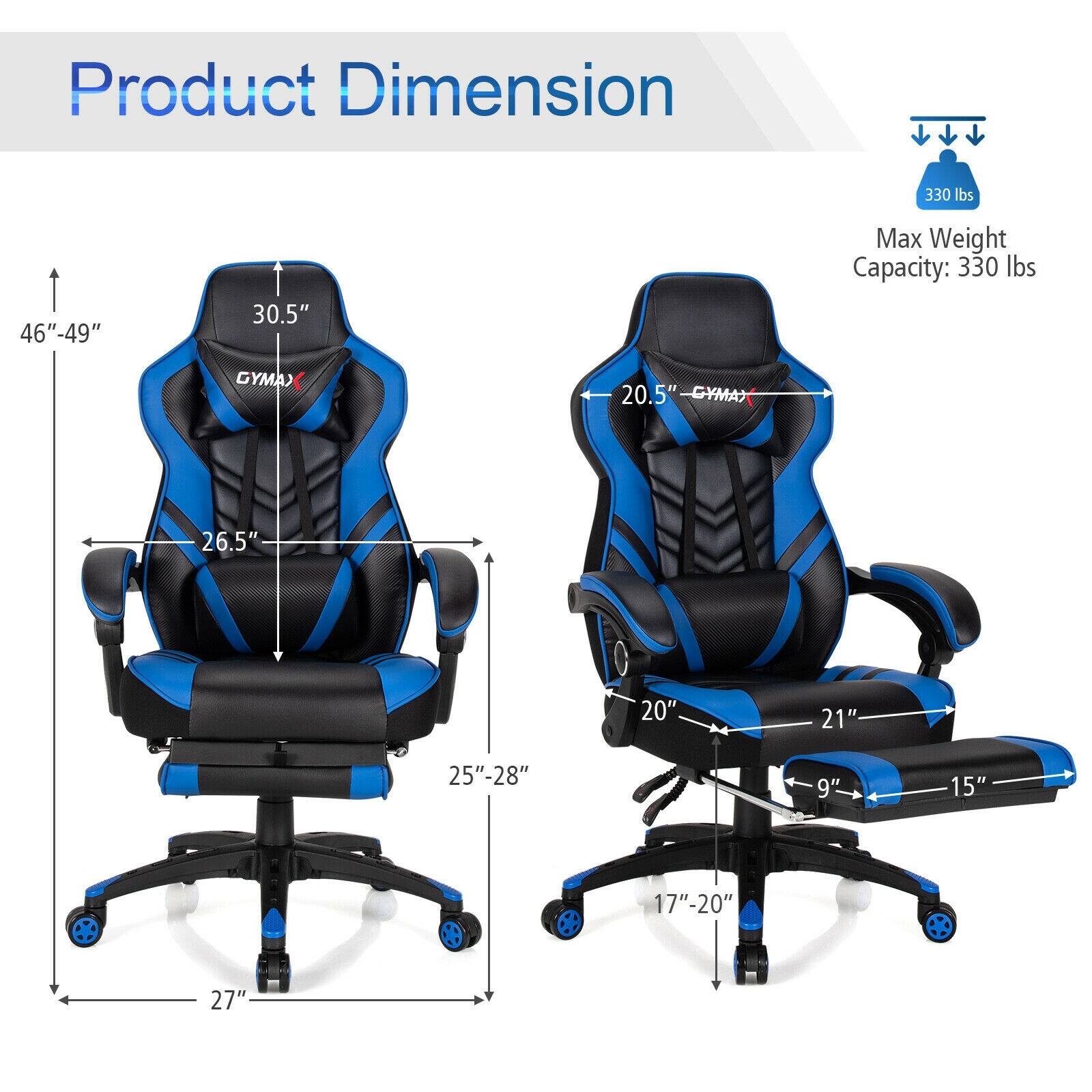 Product Dimension

- 330 lbs
- 46"-49"
- 30.5"
- Max Weight Capacity: 330 lbs
- GYMAX
- 20.5"
- 26.5"
- 20"
- 21"
- 25"-28"
- 9"
- 15"
- 17"-20"
- 27"