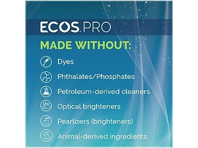ECOS PRO  
MADE WITHOUT:  
- Dyes  
- Phthalates/Phosphates  
- Petroleum-derived cleaners  
- Optical brighteners  
- Pearlizers (brighteners)  
- Animal-derived ingredients