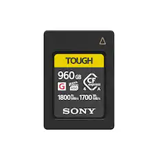 TOUGH
960 GB
CFexpress 4 A
VPG 400
1800 MB/s R: 1700 MB/s W:
SONY