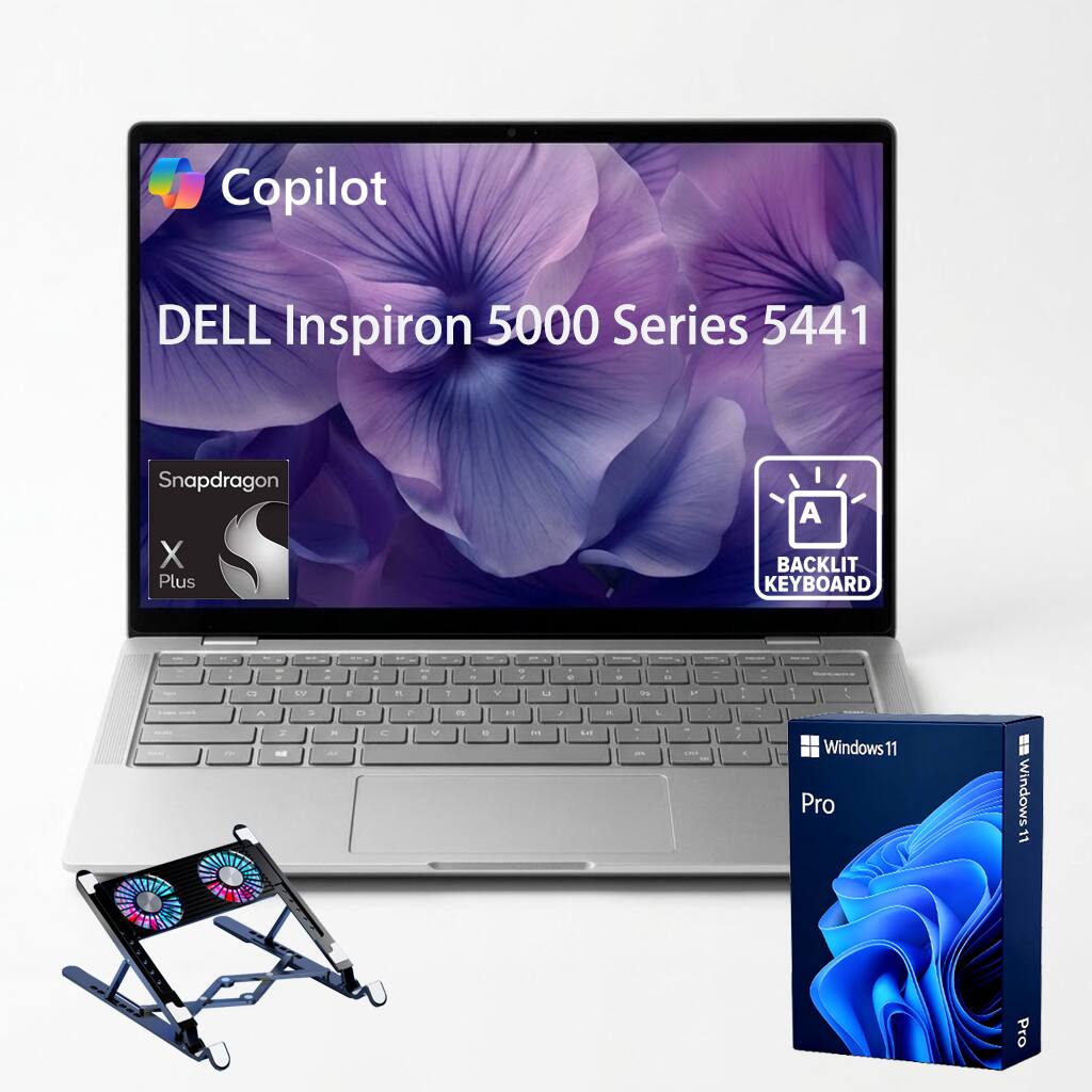 Copilot  
DELL Inspiron 5000 Series 5441  
Snapdragon X Plus  
A BACKLIT KEYBOARD  
Windows 11 Pro
