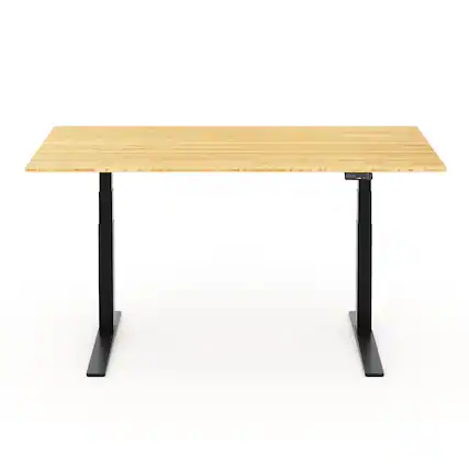 Front. FlexiSpot - FlexiSpot E7Pro 72''W Electric Adjustable Standing Desk, Bamboo/Black - Bamboo.