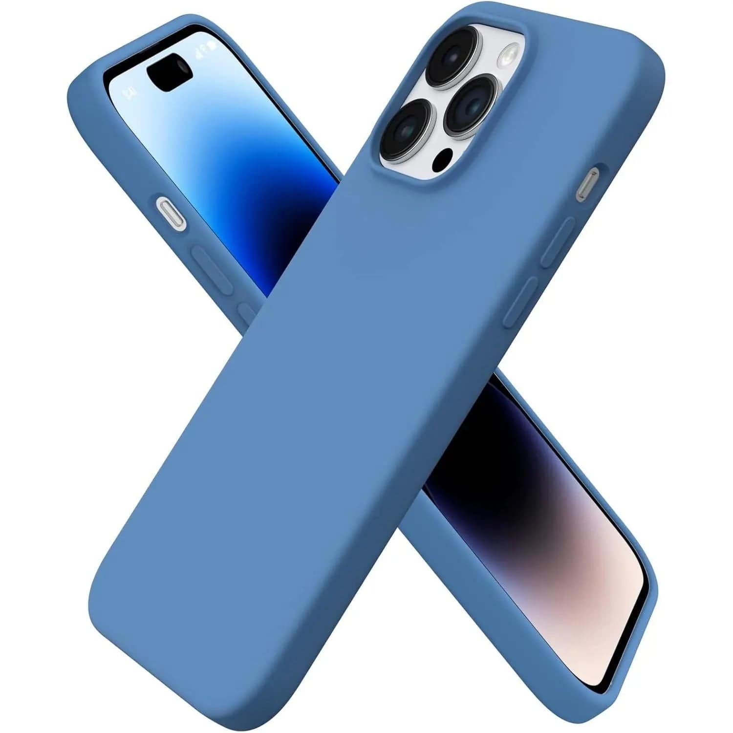 Entronix - Case for iPhone 14 Pro - Soft-Touch Silicone - Aqua Blue