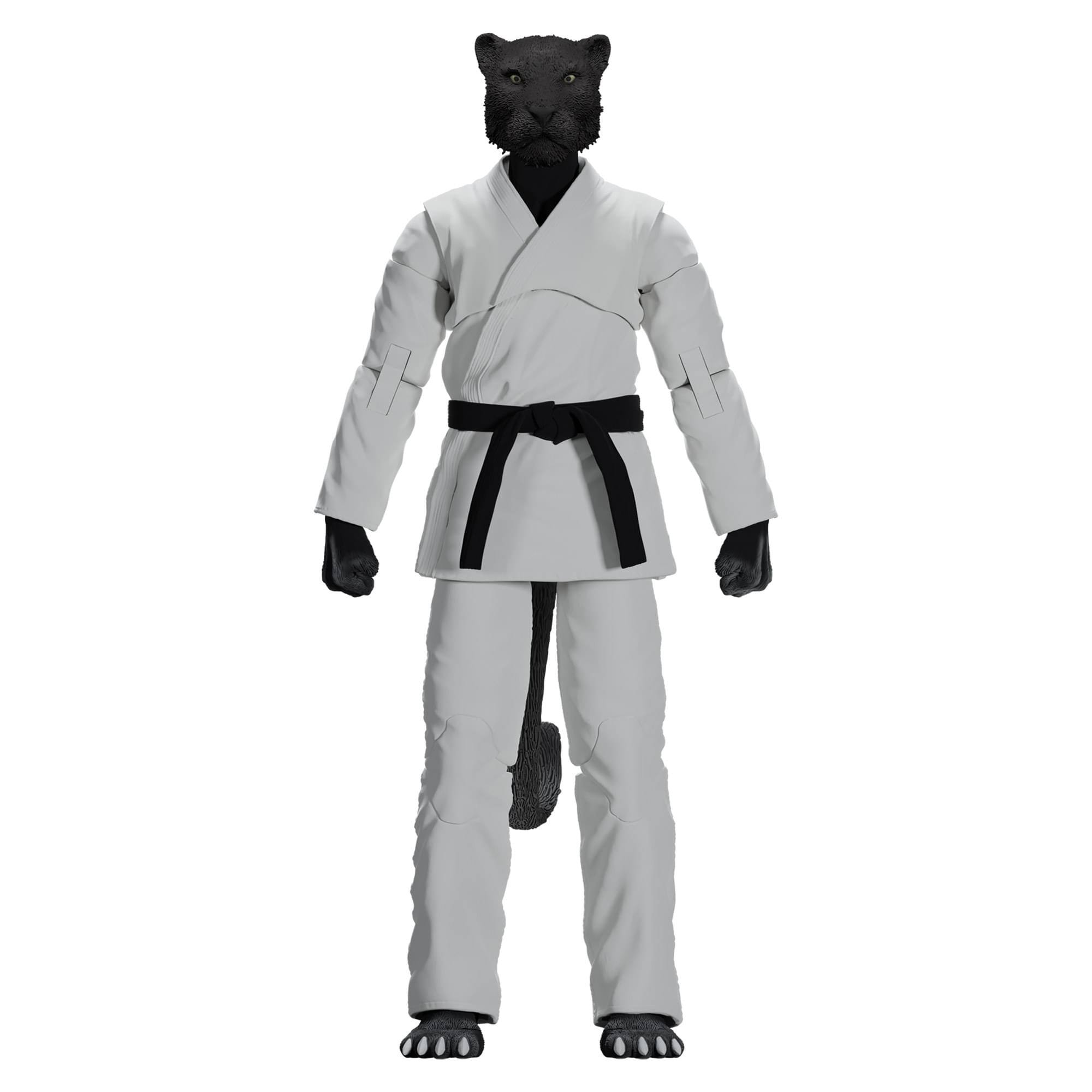Alt View 1. Icon Heroes - Zoo Jitsu Fighters 6 Inch Action Figure | Paulo the Panther with White Gi - White.