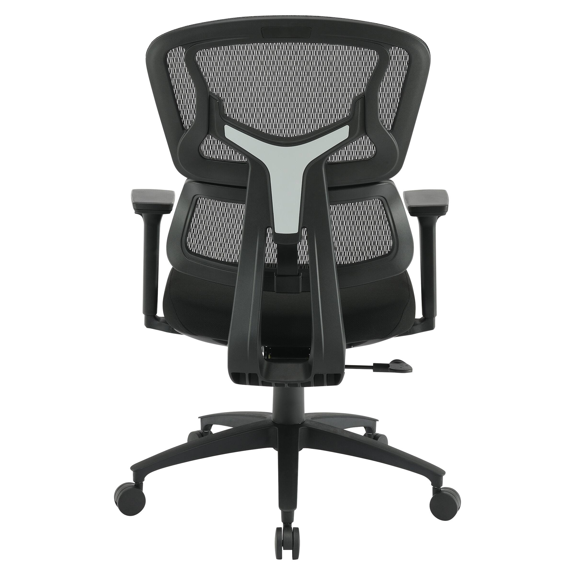 Alt View 12. OSP Home Furnishings - Mesh Back with Adjustable Arms on Nylon Base - Black.