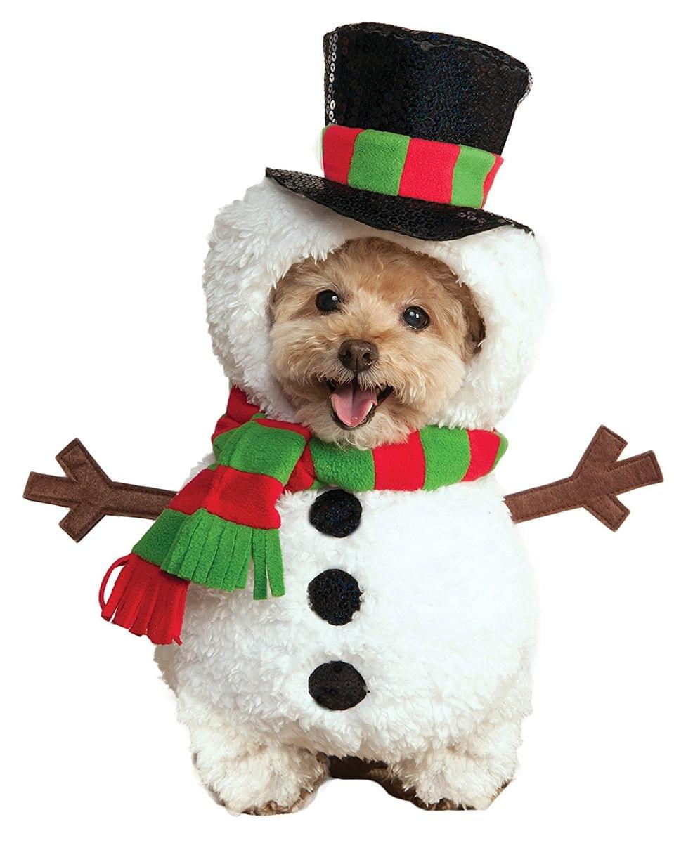 Front. Rubies - Walking Snowman Pet Costume, Large - White.