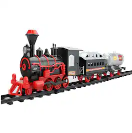 Northlight - Classic Lighted and Animated Christmas Train Set with Sound - 13-Piece - Black