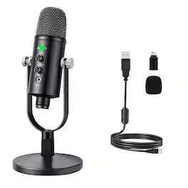 Earthley Blooms - Usb Microphone Metal Condenser Mic plug play Gaming Microphones On Pc Twitch And Recording Computer Mic For - Default