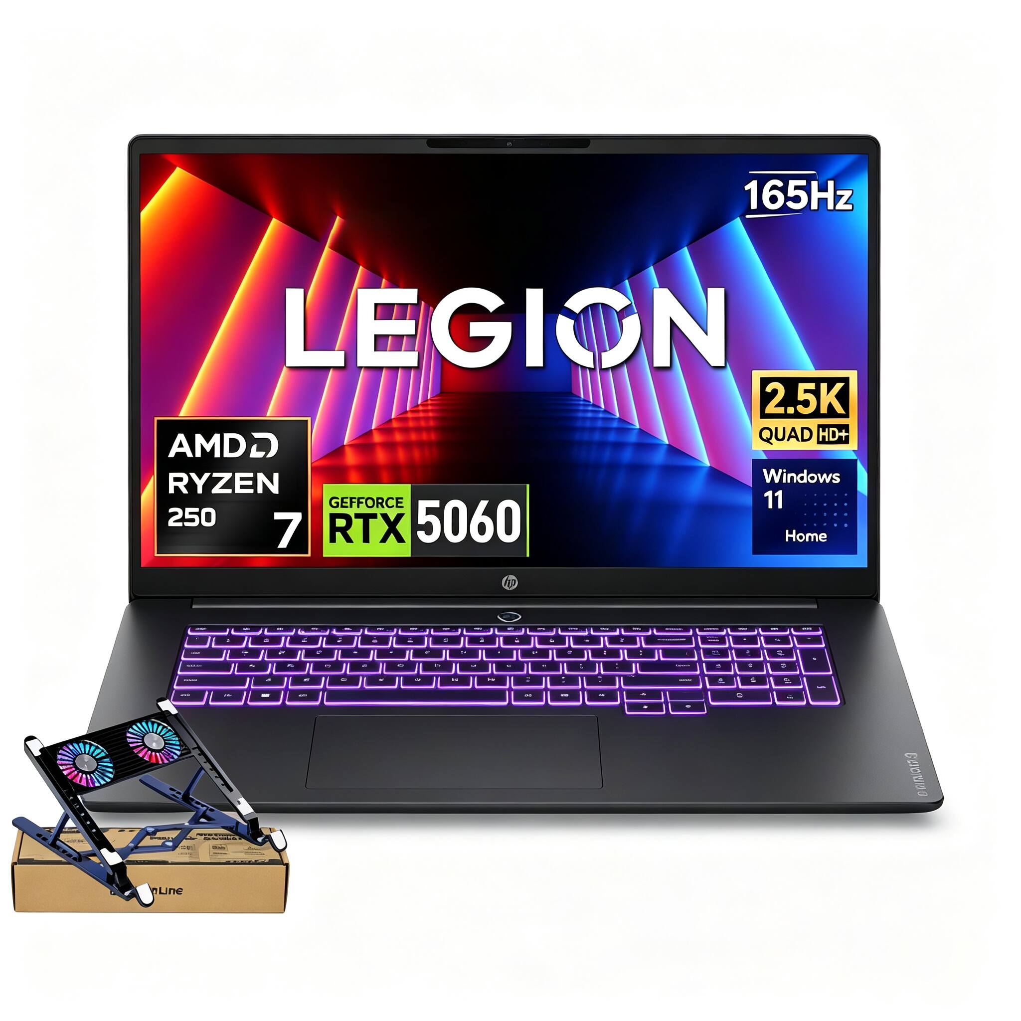 165Hz  
LEGION  
2.5K QUAD HD+  
AMD RYZEN 7 250  
GEFORCE RTX 5060  
Windows 11 Home