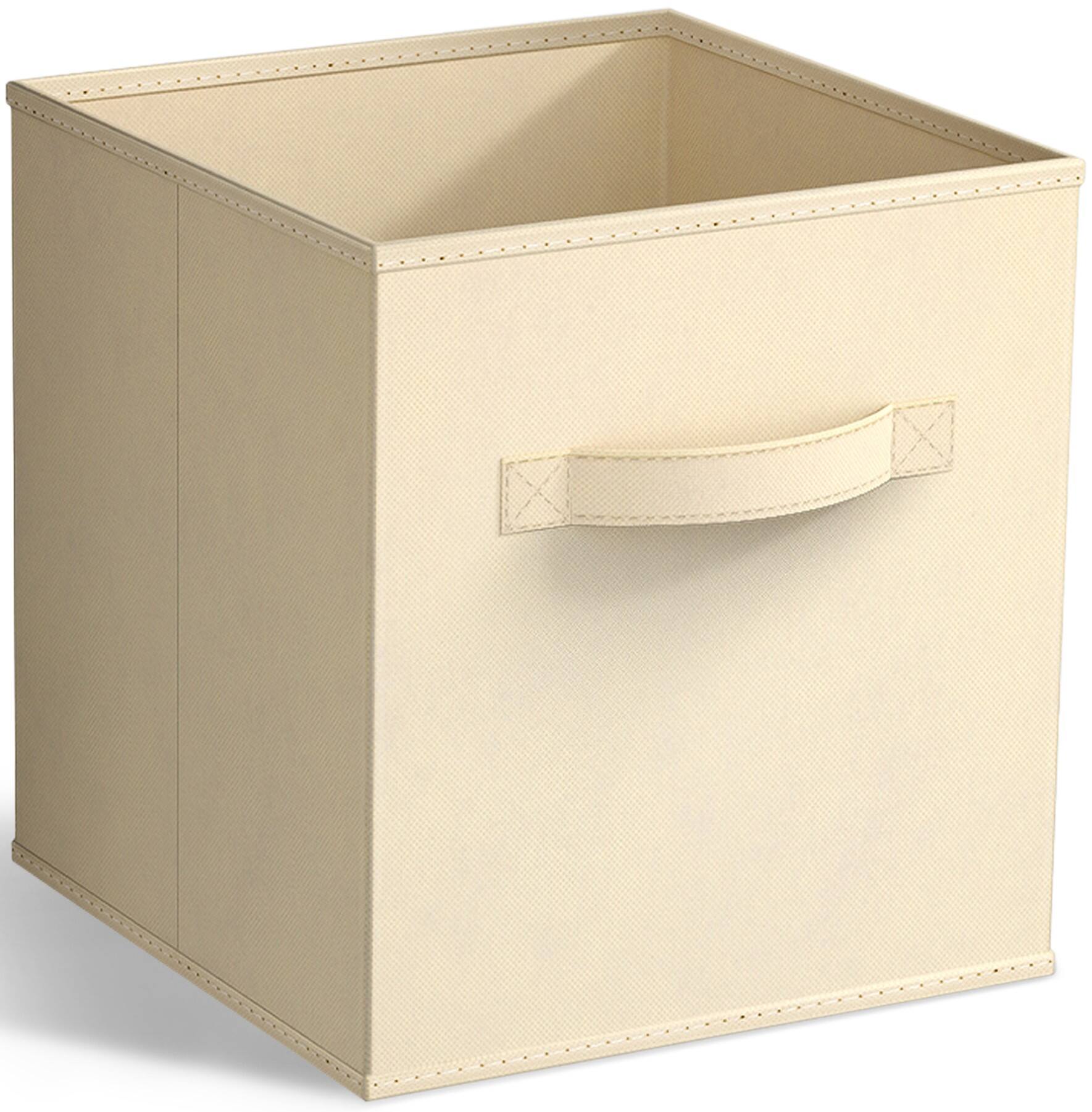 Sorbus - Fabric Storage Cube, 11-Inch Foldable Storage Bin with Handle for Closet, Pantry, Cubbies, Toys & Bath (1-Piece) - Beige