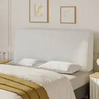 Pinmoco - Queen Size Adjustable Ergonomic Upholstered Foam Headboard - White - White - Front_Zoom