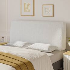 Front. Pinmoco - 6.3“ Thickness Upholstered Headboard Ergonomic Design Headboard - White.
