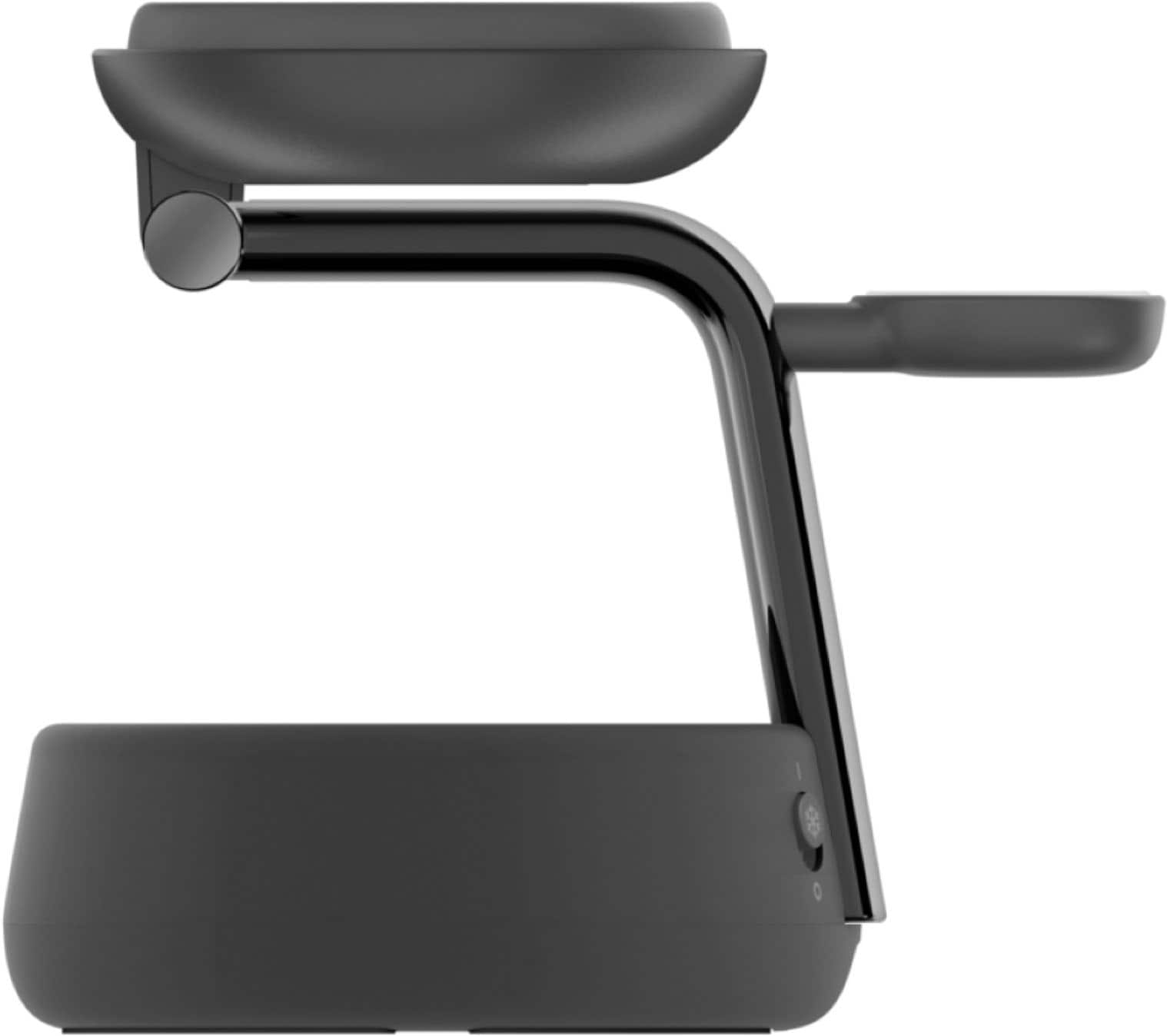 Angle. Belkin - UltraCharge Pro 3-in-1 Qi2 25W Magnetic Wireless Charging Dock for iPhone, Apple Watch and AirPods - Charcoal.