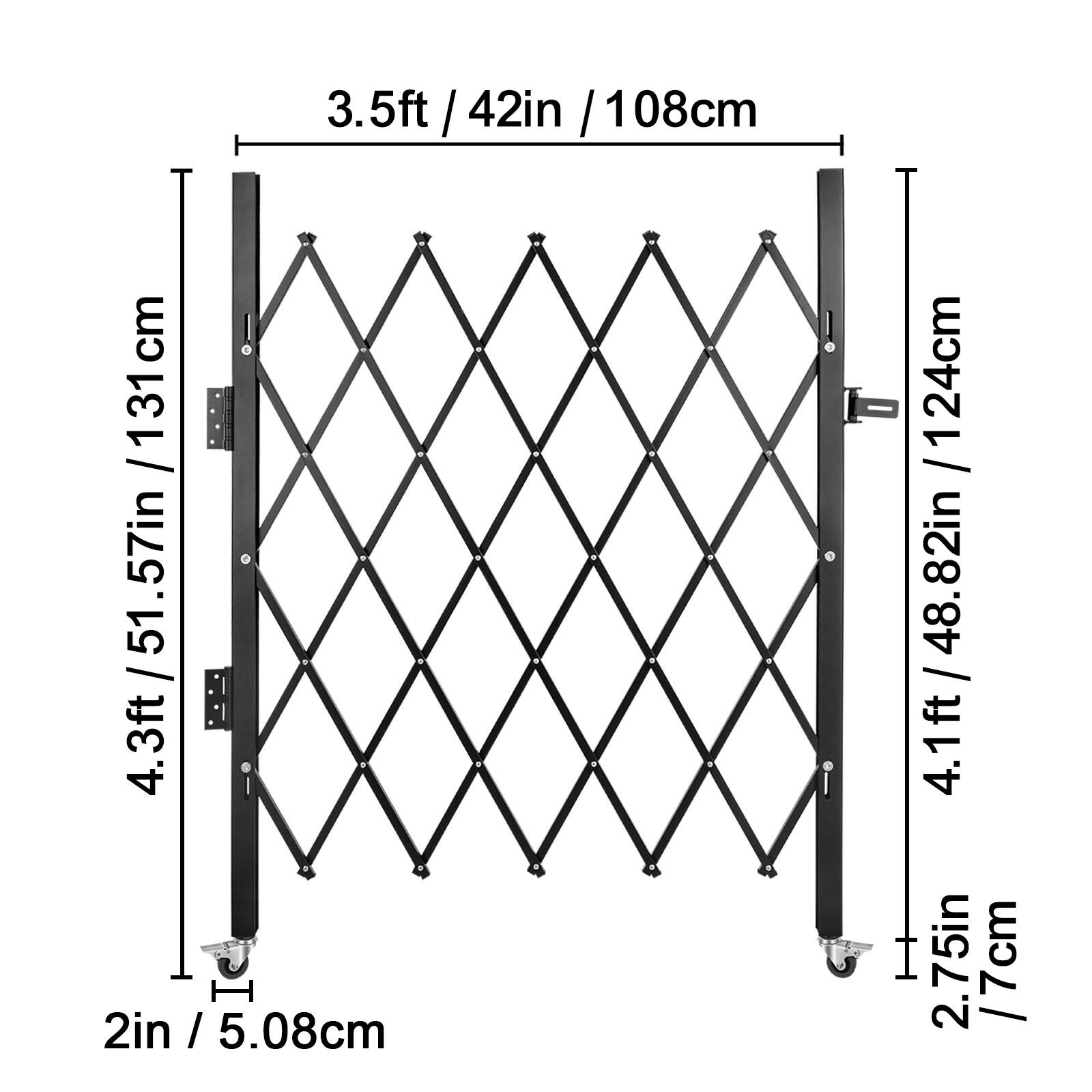 3.5ft / 42in / 108cm  
4.3ft / 51.57in / 131cm  
4.1ft / 48.82in / 124cm  
2in / 5.08cm  
2.75in / 7cm