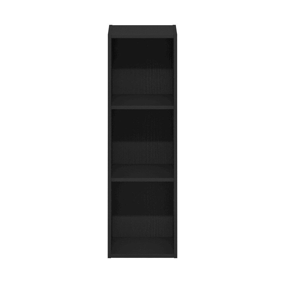 Back. Furinno - FULDA Book Shelf, 3-Tier Narrow Storage Cabinet, Bookcase with 10-In Width Storage Shelf, 9.3 x 9.8 x 31.5 - Blackwood.