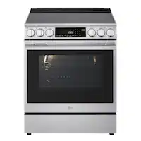 LG - 6.3 Cu. Ft. Slide-In Electric True Convection Smart Range with Air Fry and 2 UltraHeat Elements - Stainless Steel - Front_Zoom