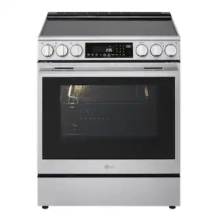LG - 6.3 Cu. Ft. Slide-In Electric True Convection Smart Range with Air Fry and 2 UltraHeat Elements - Stainless Steel