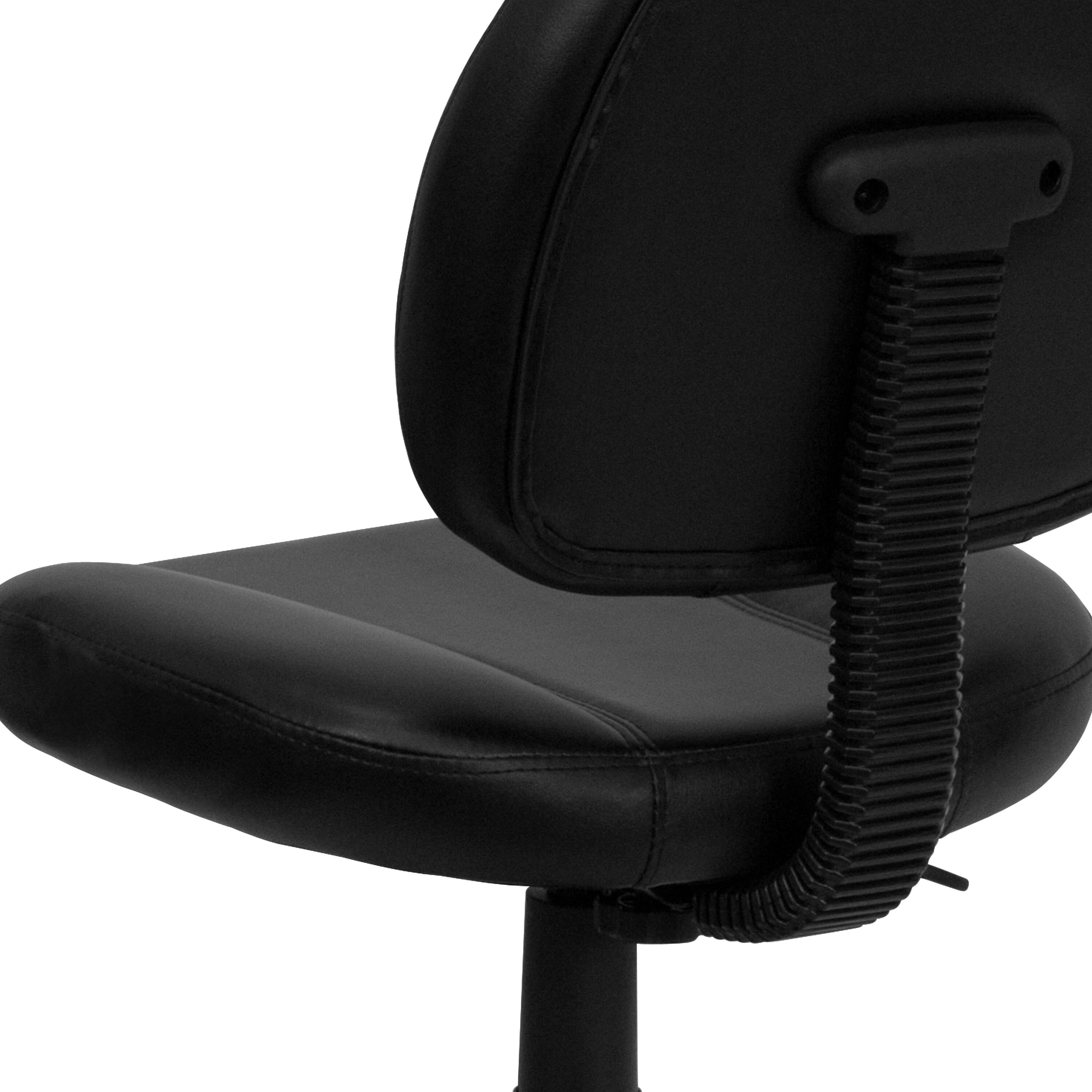 Alt View 9. Emma + Oliver - Mid-Back Leather Swivel Ergonomic Task Office Chair with Back Depth Adjustment - Black.