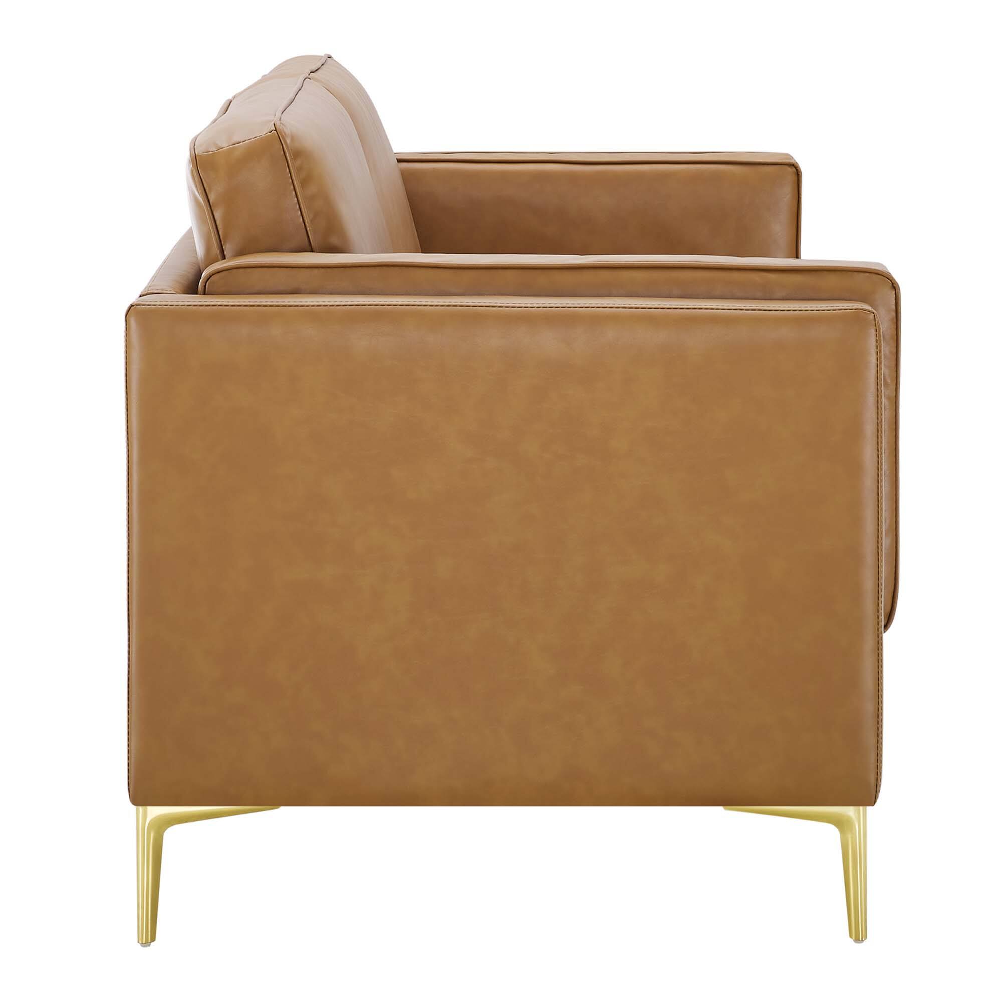 Alt View 2. Modway - Kaiya Vegan Leather Sofa by Modway - Tan.