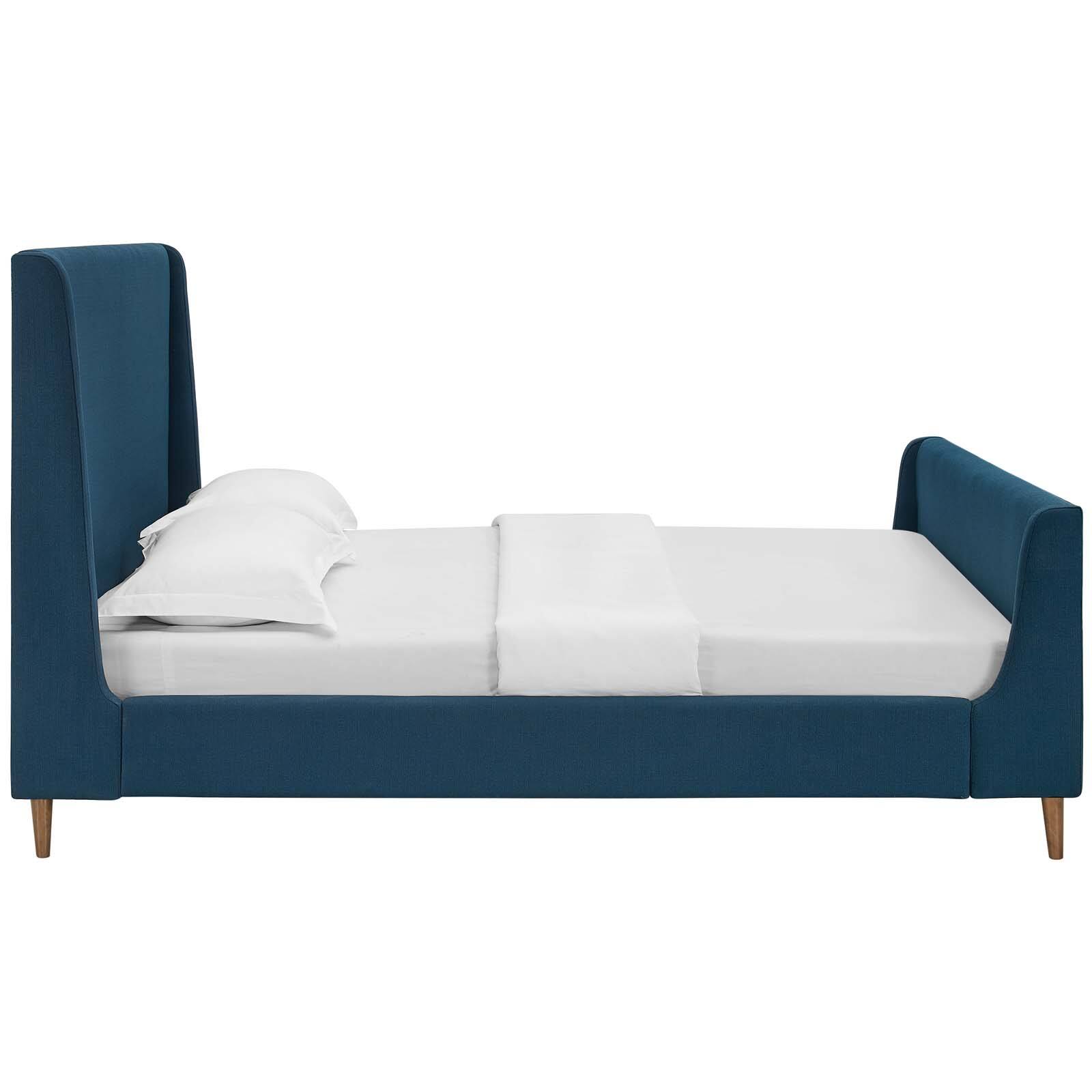 Back. Modway - Celine Channel Tufted Performance Velvet Twin Bed - Gray.