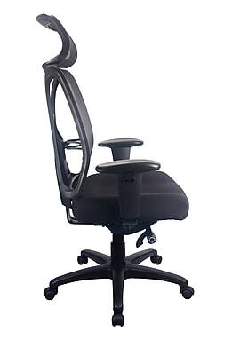 Alt View 2. Tempur-Pedic - Tempur-Pedic Mesh Back Fabric Computer and Desk Chair, Black (TP6450-BLKMB) - Black.
