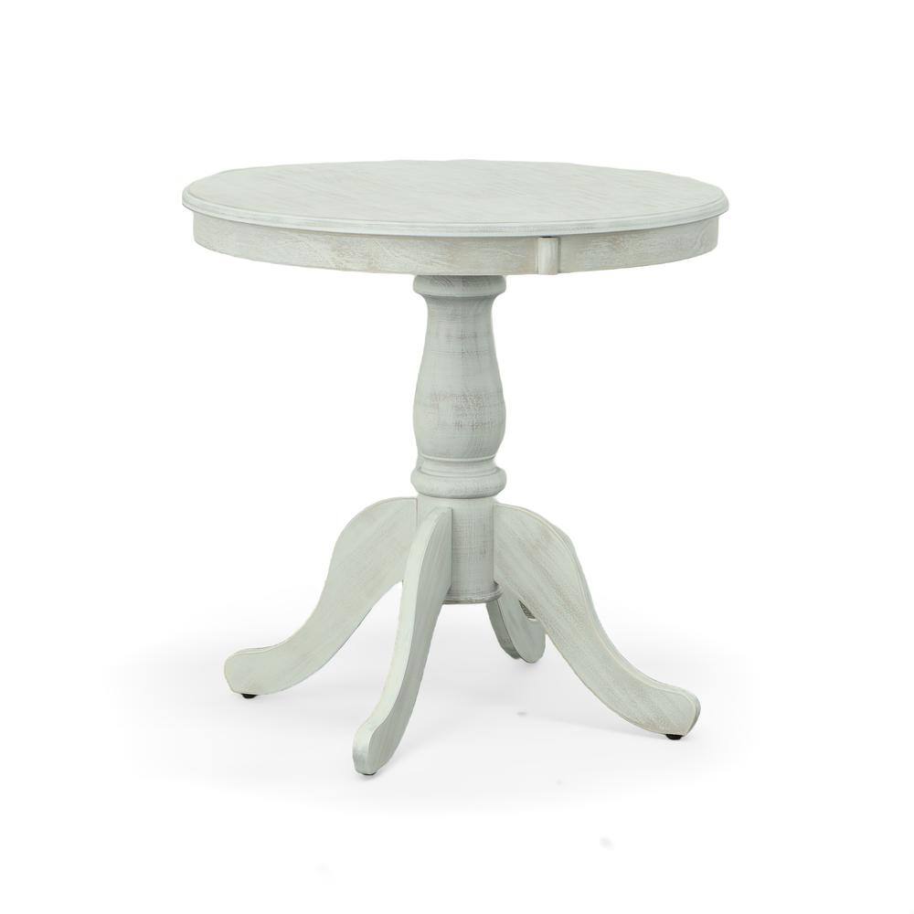 Angle. Carolina Chair & Table - Fairview 30" Round Pedestal Dining Table - Whitewash - Whitewash.