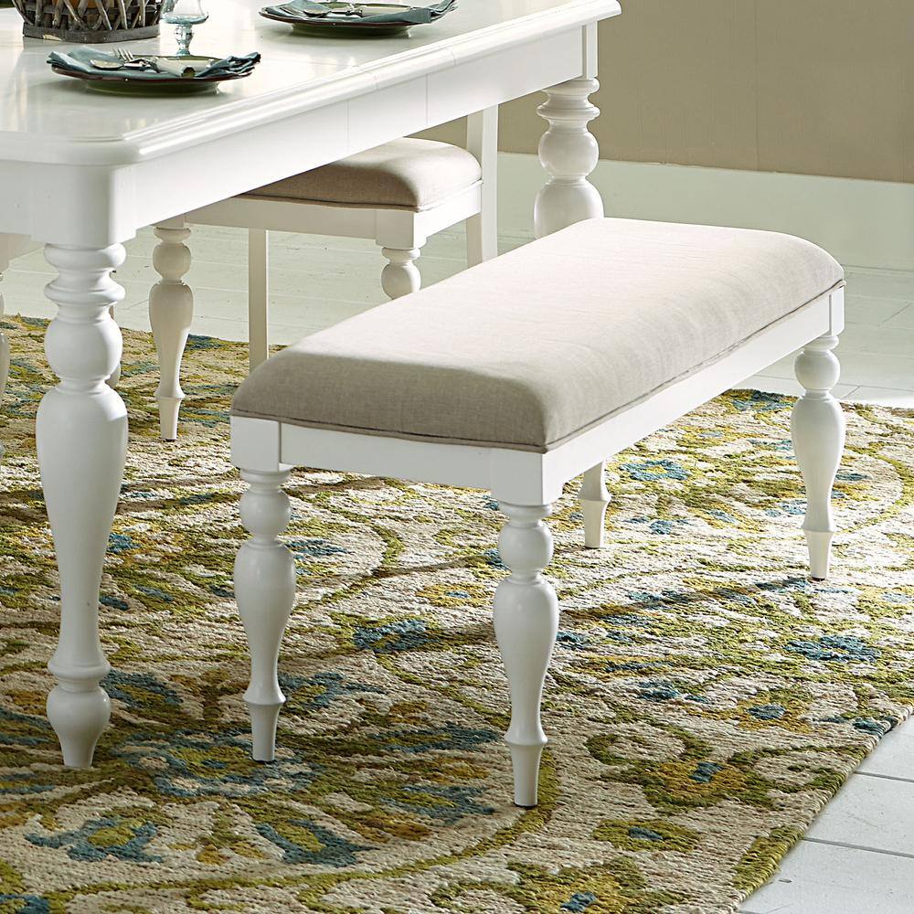 Left. Liberty Furniture Industries - Summer House Bench (RTA) in Oyster White - White.