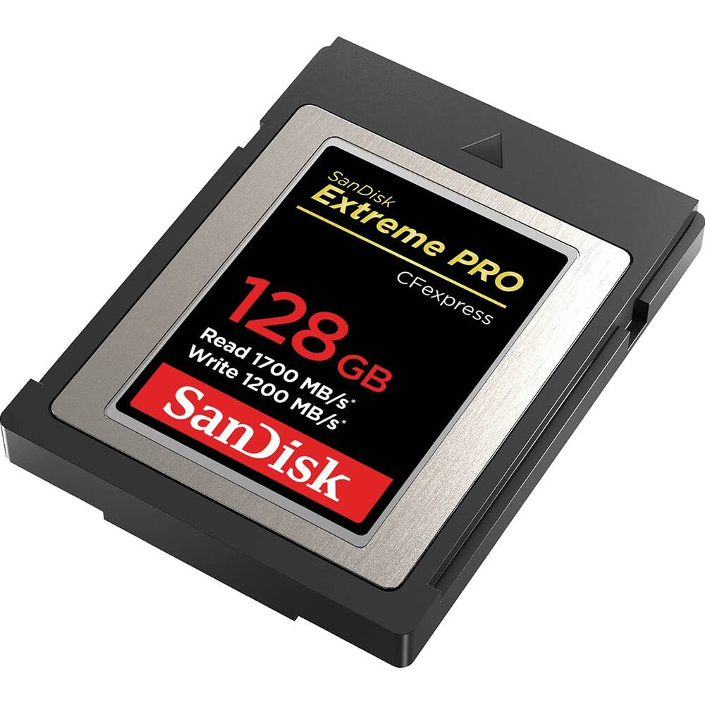 SanDisk Extreme CFexpress PRO  
128 GB  
Read 1700 MB/s  
Write 1200 MB/s*  
SanDisk