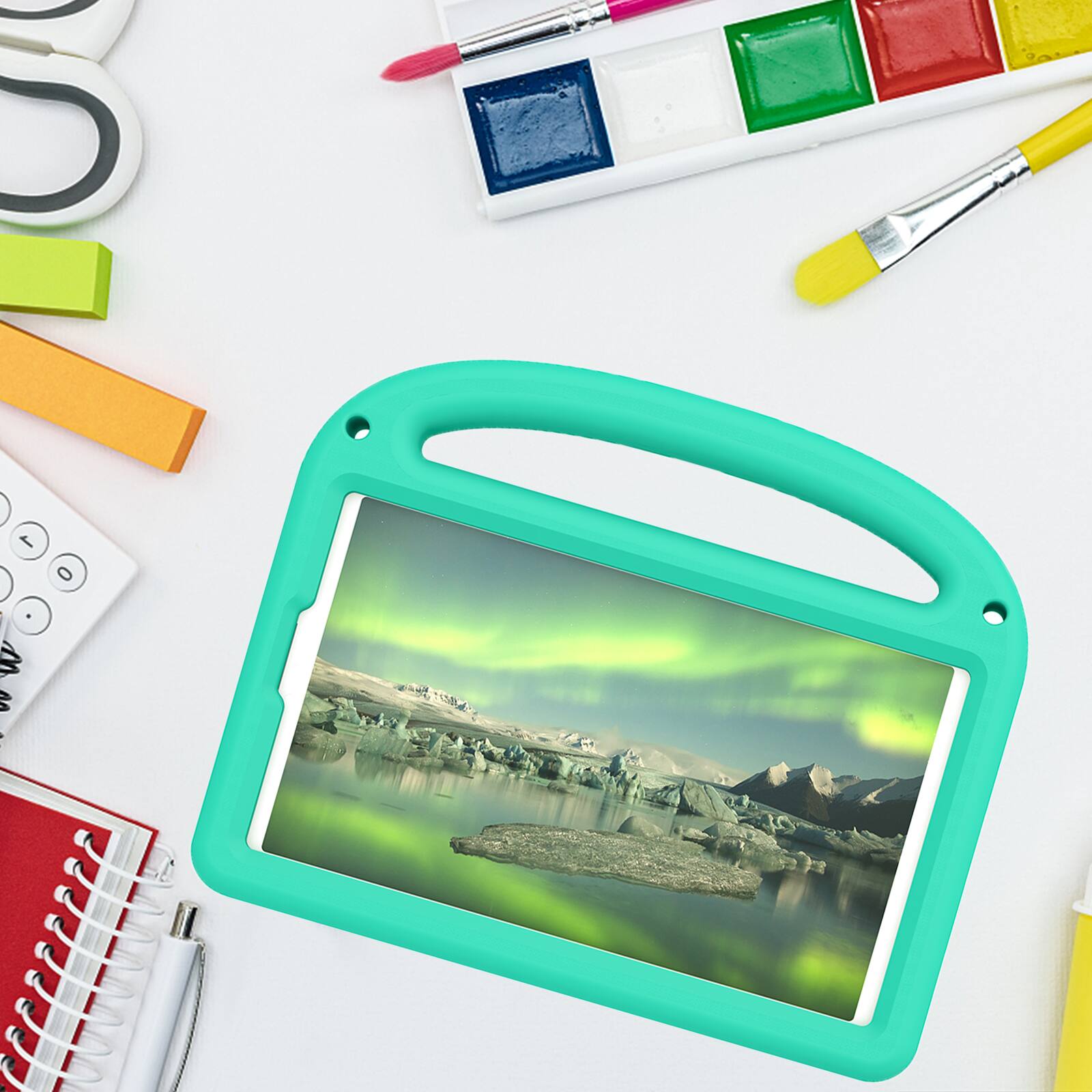 Alt View 4. Dteck - Kids Shock-absorbent TPU Tablet Case for Samsung Galaxy Tab A11 2025/A9 2023 8.7" (SM-X133/X110) with Shoulder Strap - Green.