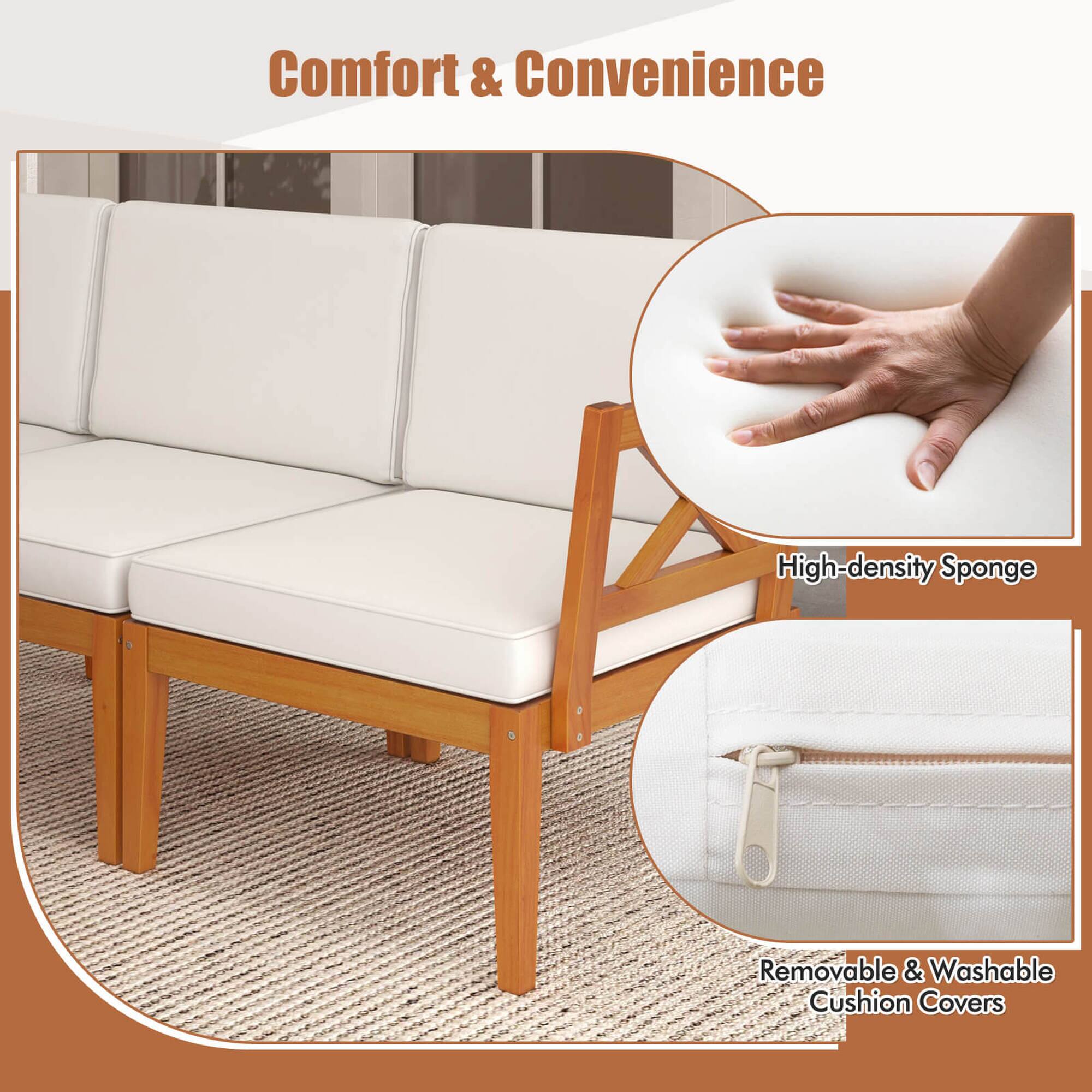Comfort & Convenience High-density Sponge Removable & Washable Cushion Covers