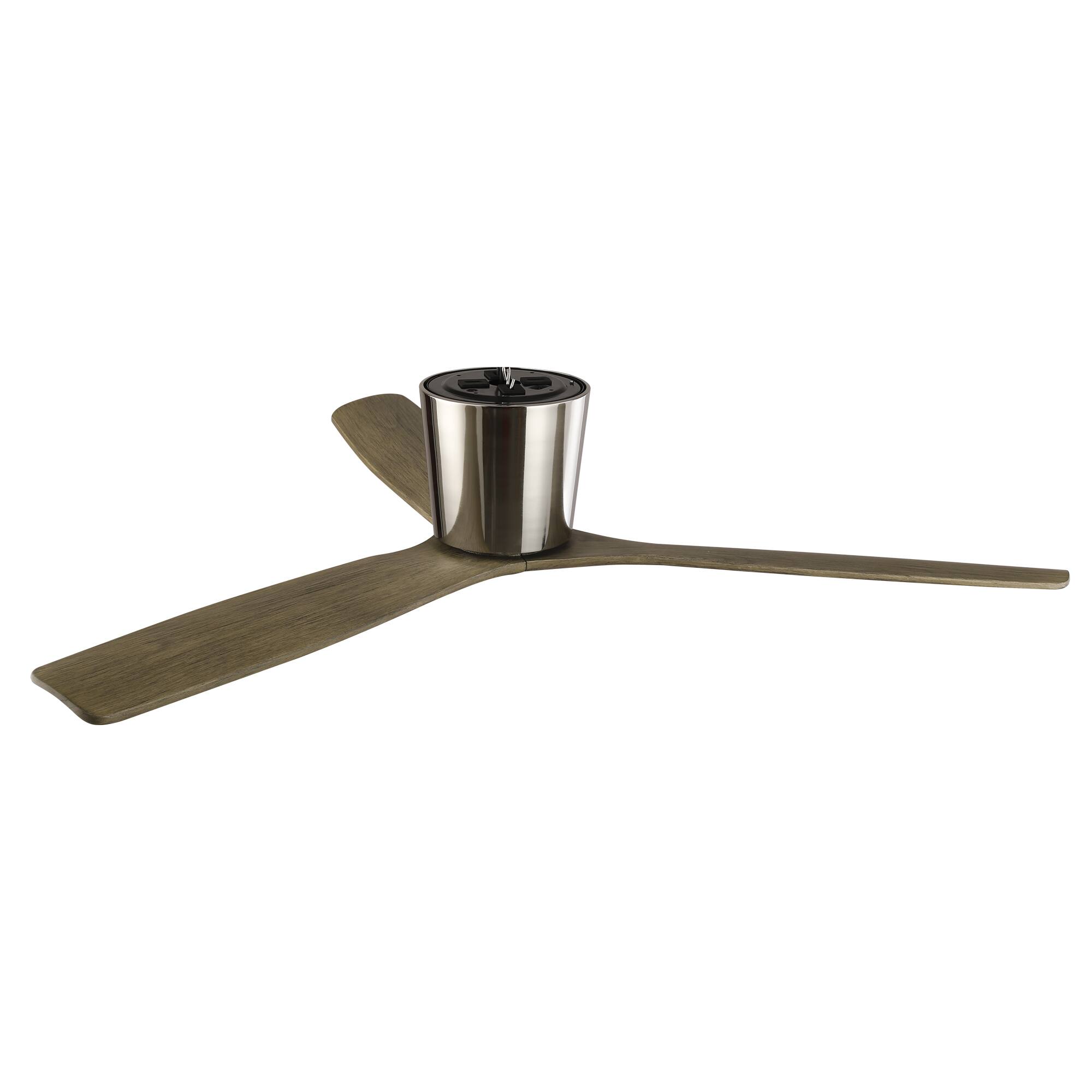 Alt View 4. Parrot Uncle - 54" Modern Solid Wood Blades 6 Speed Flush Mount Low Profile Ceiling Fan with Remote, No Light - Chrome.