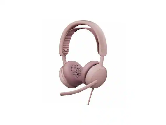 Front. Logitech - Logitech Zone Wired 2 for Business - Noise-Canceling Headset with Adaptive Hybrid ANC, Microsoft Teams Certified, Rose - Rose.