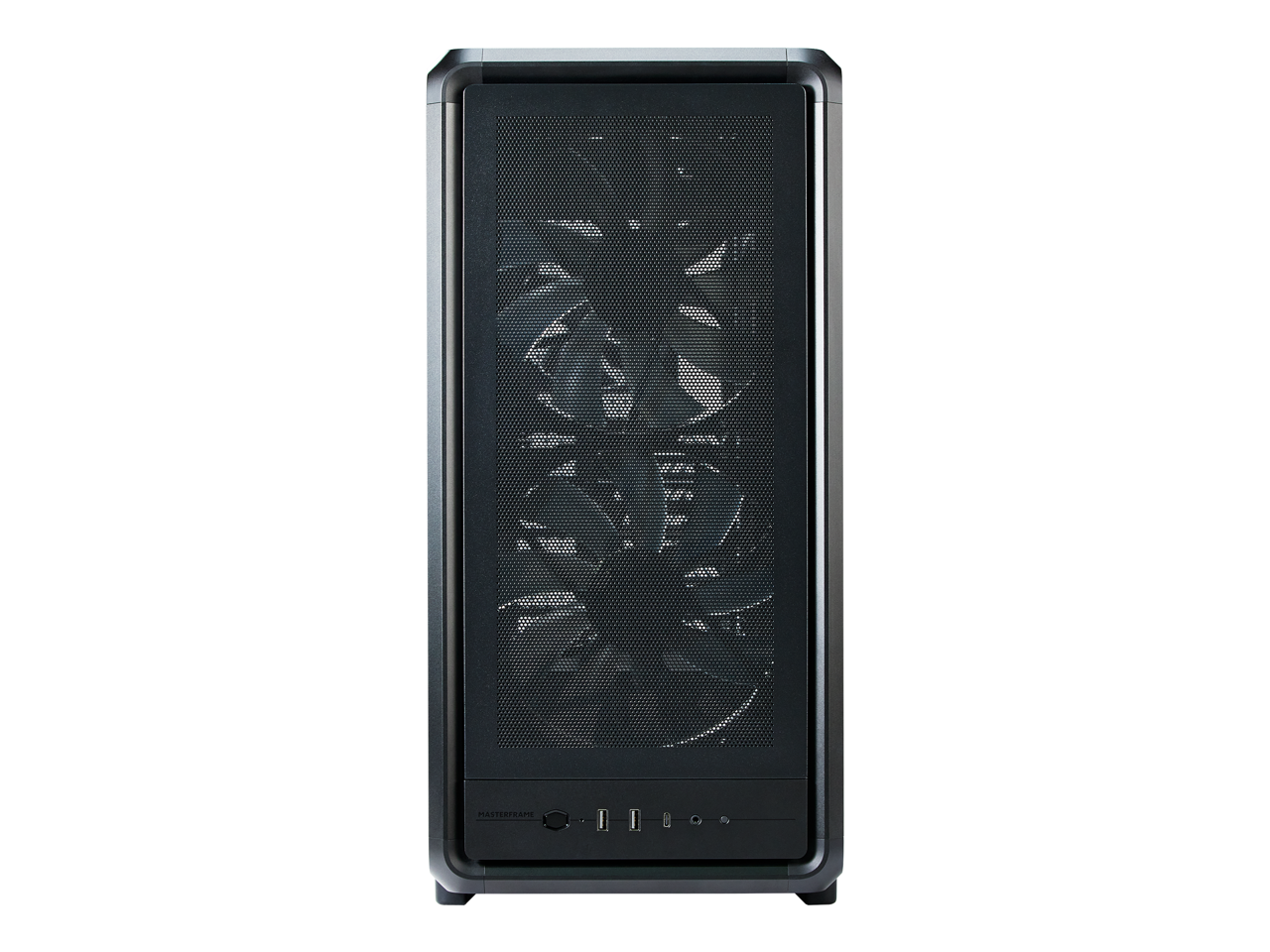 Alt View 3. Cooler Master - Cooler Master MasterFrame 500 Mesh Black ATX Mid-Tower, Aluminum Frame, Dual 200mm Fans, 390mm GPU, Tempered Glass - Black.