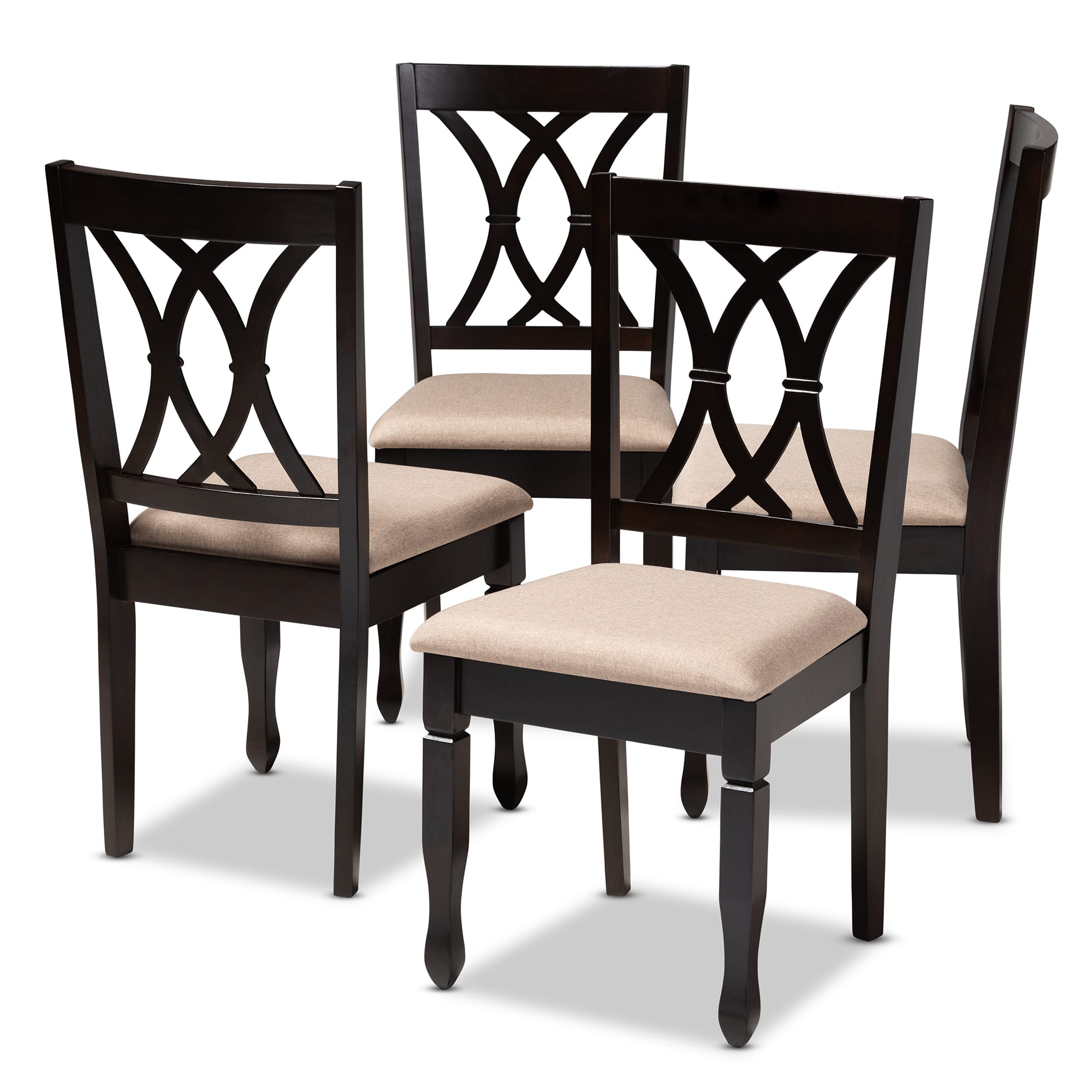 Baxton Studio - Reneau Modern and Contemporary Fabric Upholstered Espresso Finished Wood Dining Chair - Sand Brown/Espresso price history on PriceWatchPro