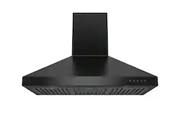Hauslane - 36 inches - Convertible - Wall Range Hood - Matte Black
