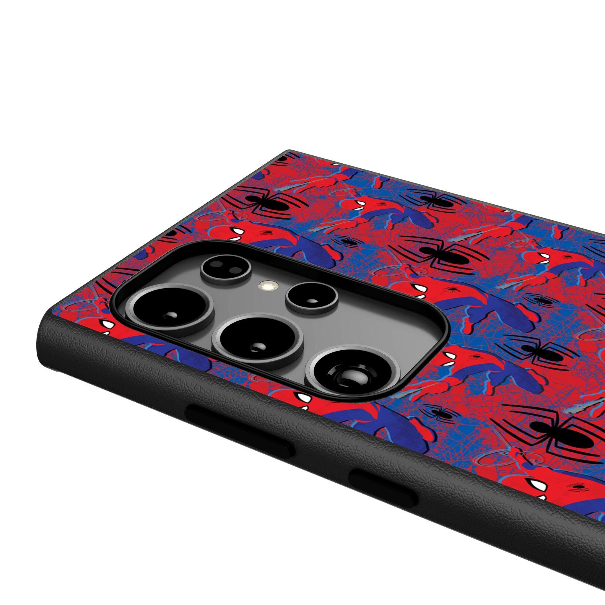 Back. Keyscaper - Marvel Pattern MagSafe Compatible Phone Case - Samsung Galaxy S25 Plus - Spider-Man.