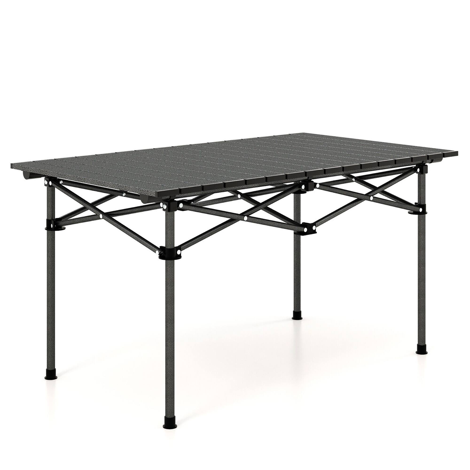 Alt View 9. Gymax - Gymax Aluminum Camping Table for 4-6 People Folding Picnic Table w/ Carry Bag - Black.
