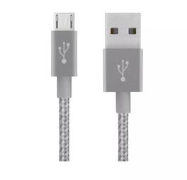Belkin - Mixit 10-Foot Premium Braided Micro USB Cable Silver Grey - Gray