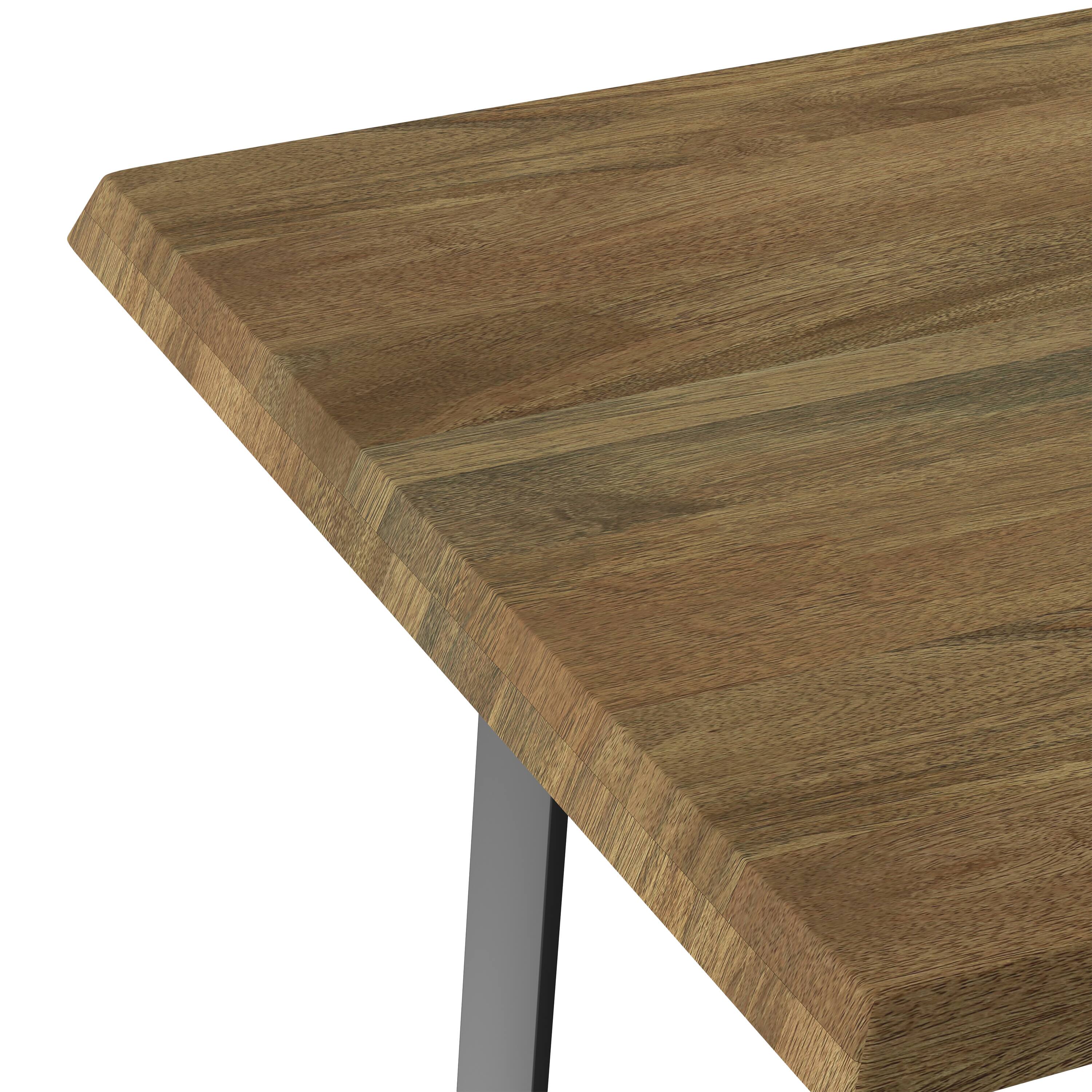 Alt View 4. Simpli Home - Watkins SOLID MANGO WOOD & Metal 72 inch x 36 inch Rectangle Modern Dining Table with Inverted Metal Base in Light Brown - Light Brown.