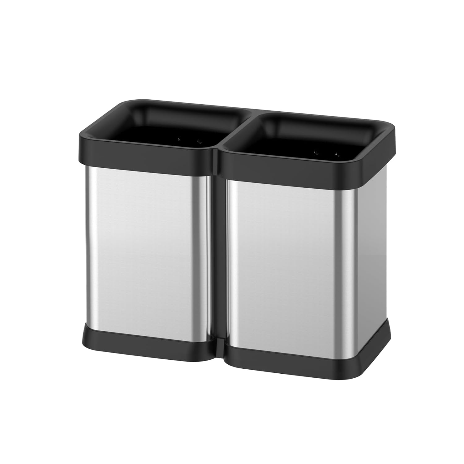 Front. Acekool - Stainless Steel Waste Bin 2 x 5.3 Gallon Kitchen Trash Canfor Bathroom Bedroom Kitchen.