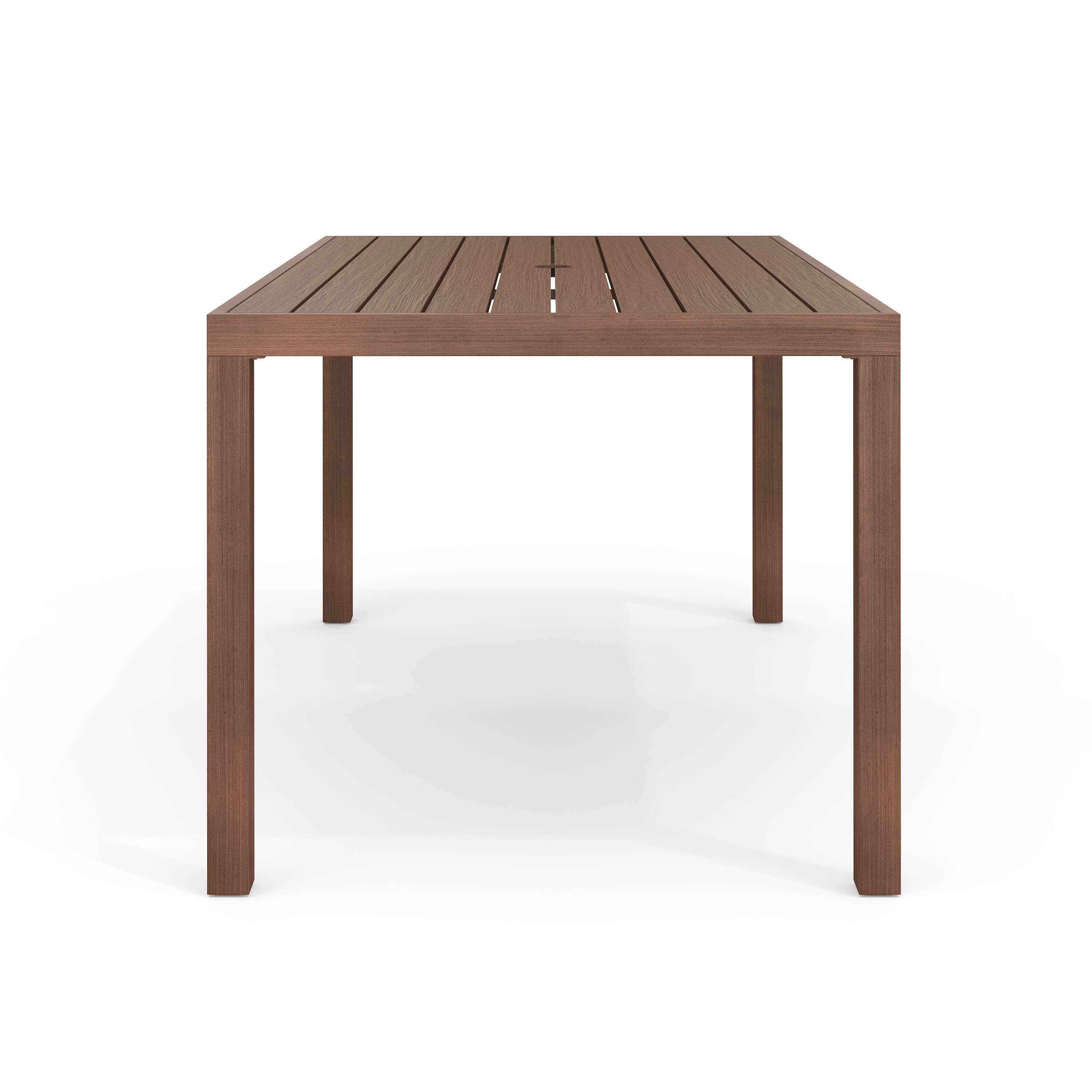 Alt View 7. Martha Stewart - Bedford 62" All-Weather Patio Dining Table with Umbrella Hole - Brown.