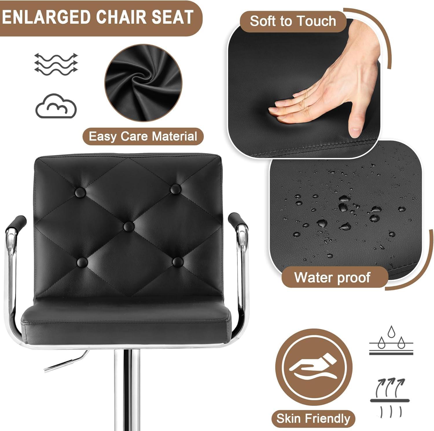 ENLARGED CHAIR SEAT

- Easy Care Material
- Soft to Touch
- Water proof
- Skin Friendly