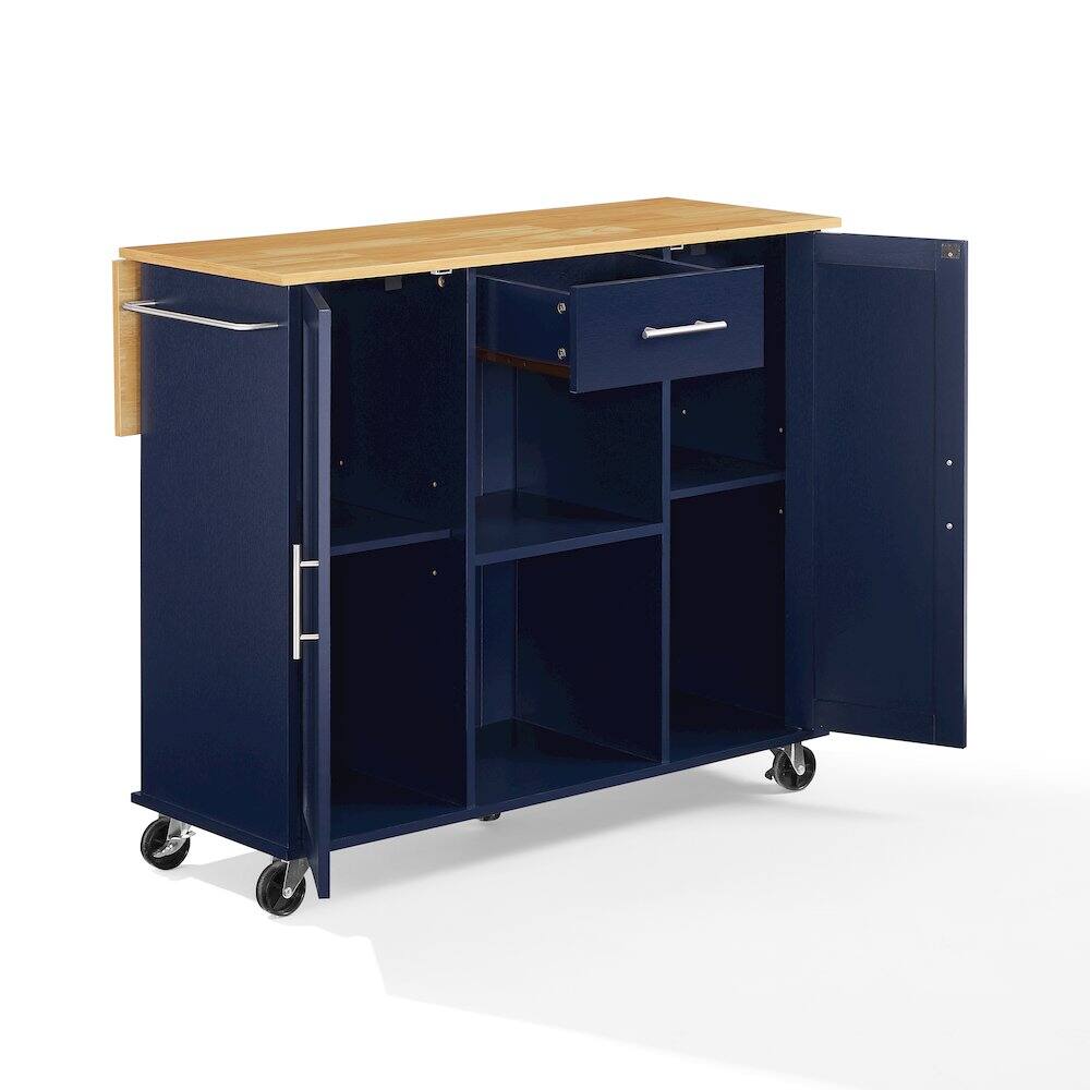 Alt View 3. Crosley Furniture - Stella Kitchen Cart - Navy.