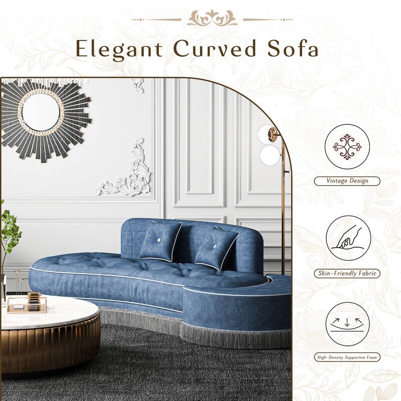 Elegant Curved Sofa
- Vintage Design
- Skin-Friendly Fabric
- High-Density Supportive Foam