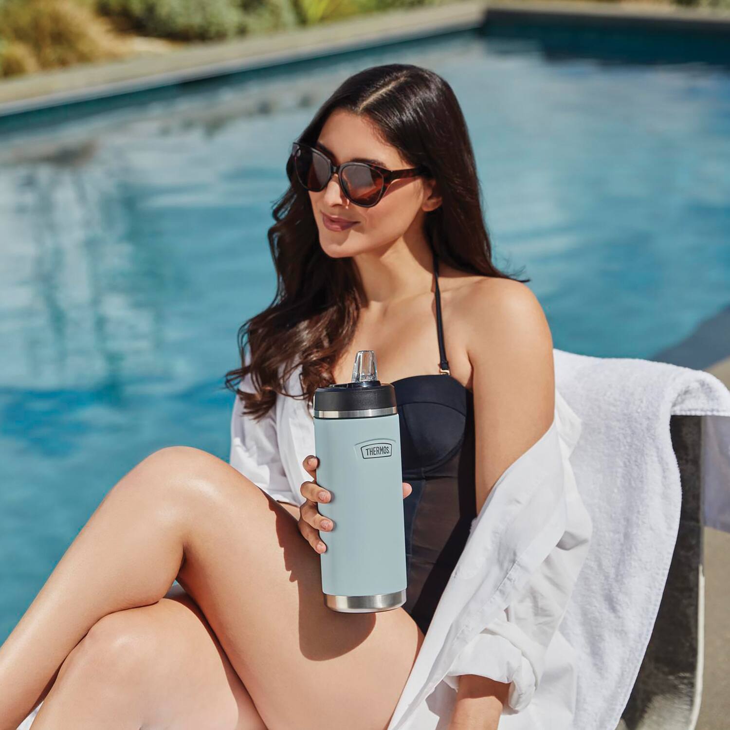 Alt View 5. Thermos - Thermos 32 oz. Icon Insulated Stainless Steel Water Bottle - Glacier - Glacier.