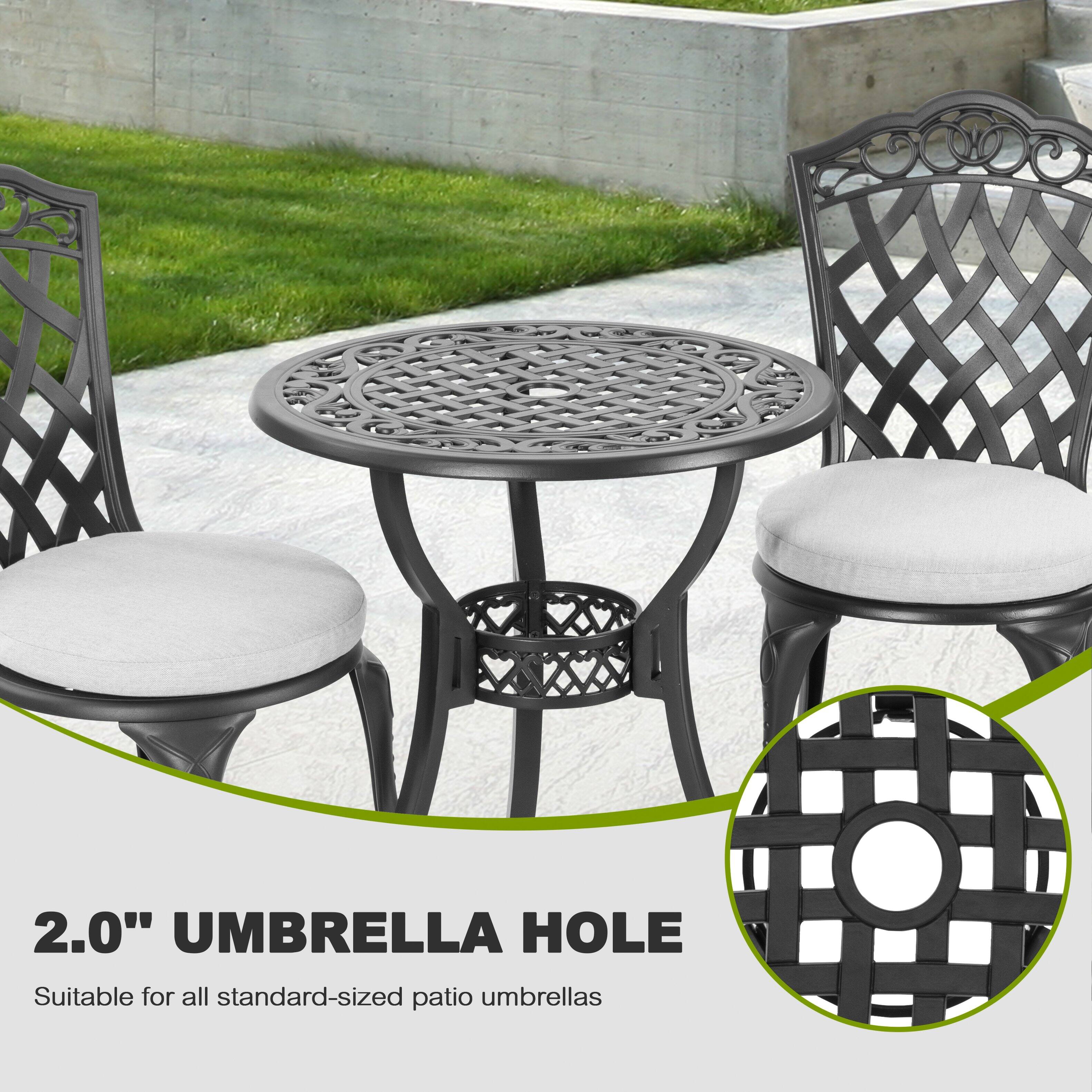 2.0" UMBRELLA HOLE  
Suitable for all standard-sized patio umbrellas