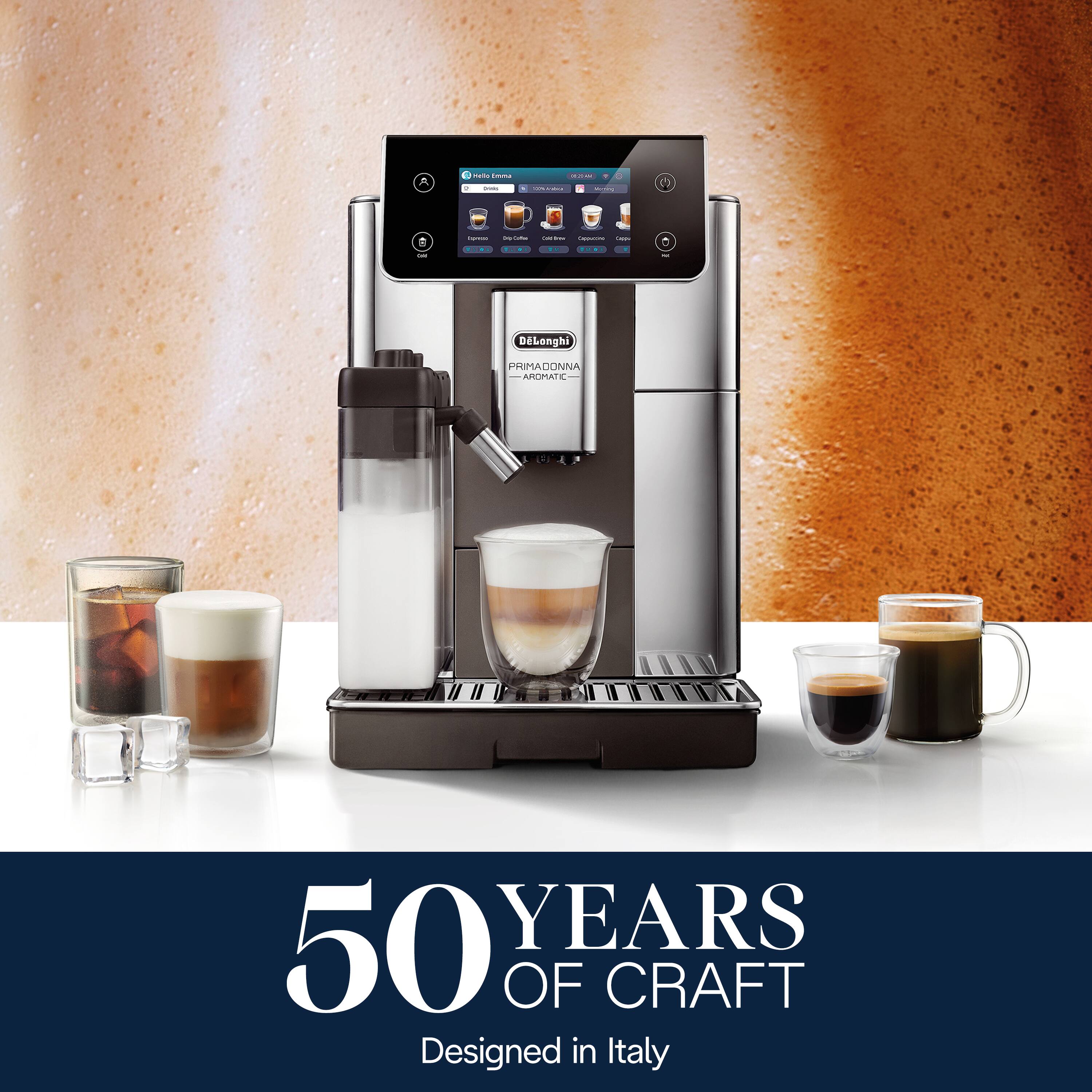 Alt View 2. De'Longhi - De'Longhi PrimaDonna Aromatic Fully Automatic Espresso Machine - Titanium.