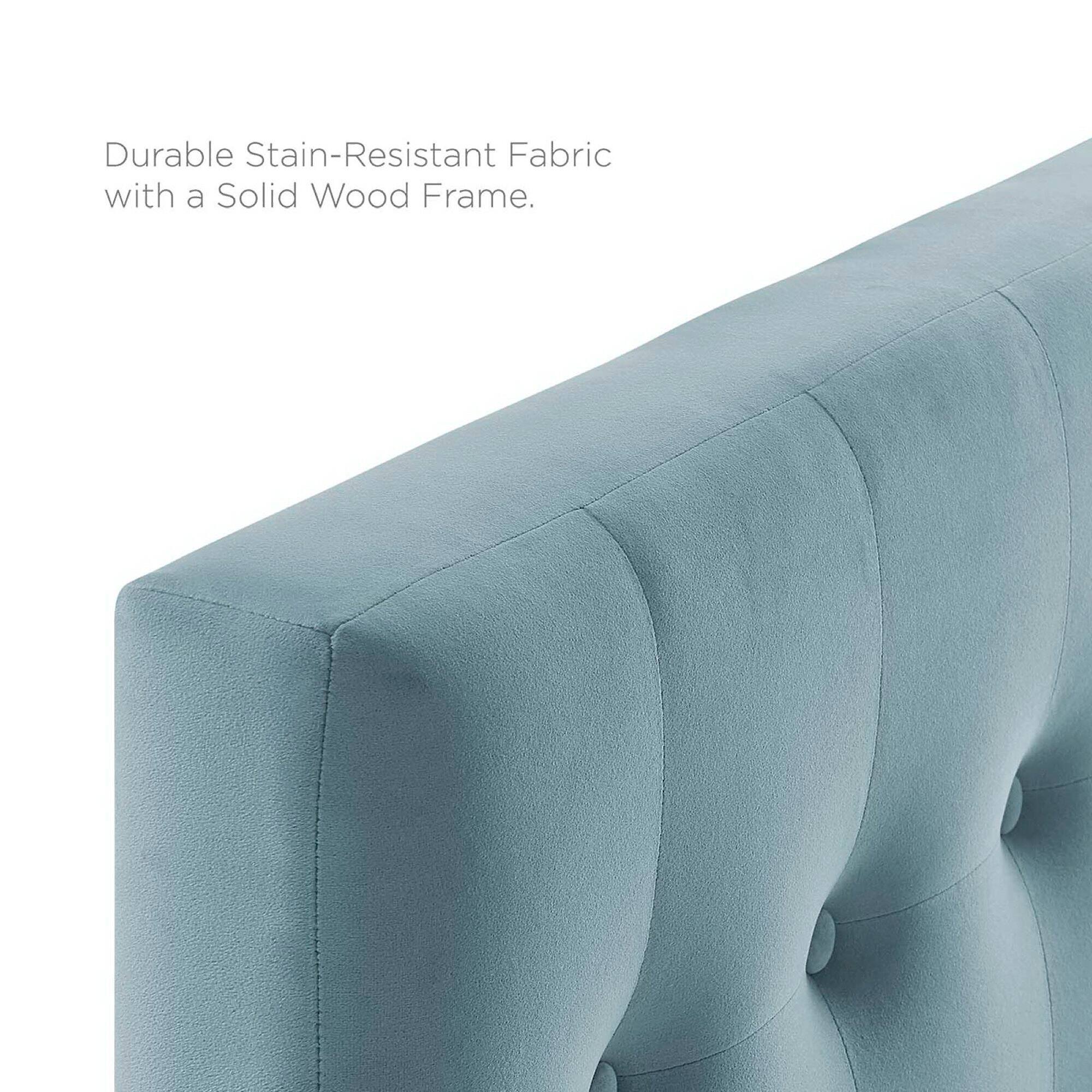 Durable Stain-Resistant Fabric with a Solid Wood Frame.