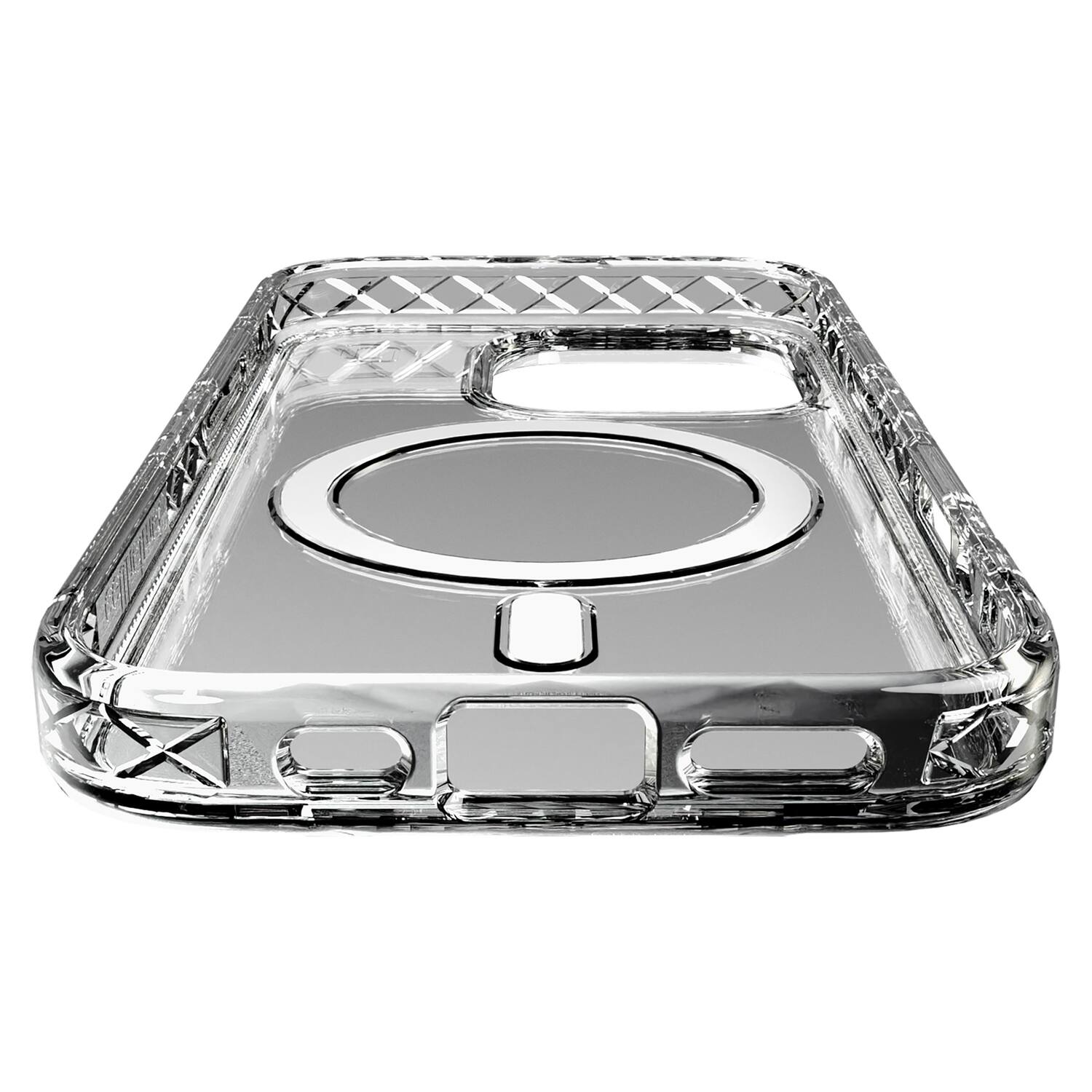 Angle. Cellhelmet - Magnitude Series MagSafe-Compatible Case for iPhone 16 Pro - Crystal Clear.
