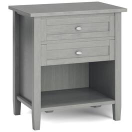 Simpli Home - Warm Shaker Solid Wood 24 inch Wide Transitional Nightstand - Fog Grey